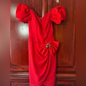 Alex evenings size 6 vintage red cocktail dress
